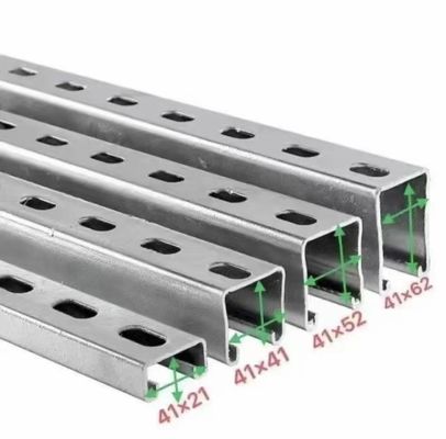 Tipo C Acero Unistrut Soporte de frenado sísmico Sección de canal con ranuras
